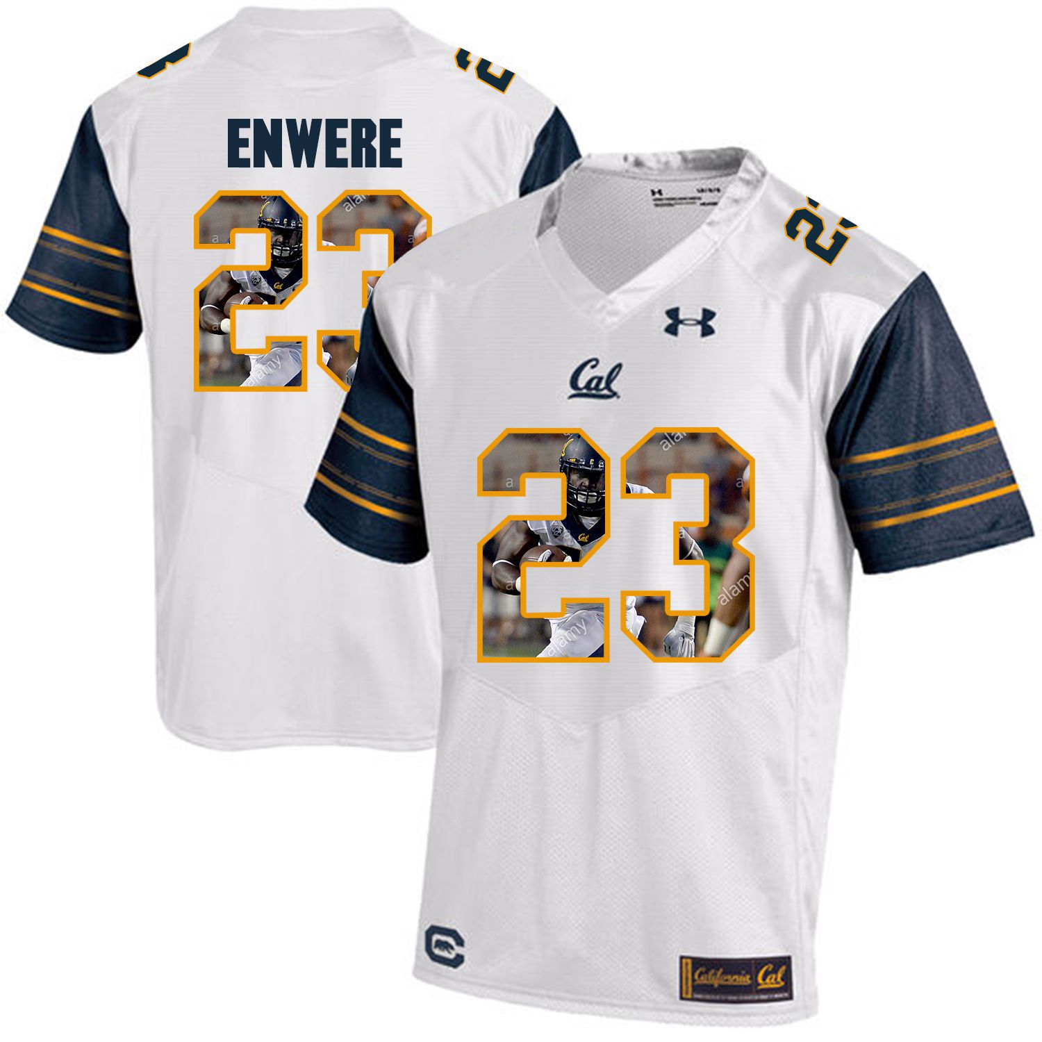 Men California Golden Bears 23 Vic Enwere White Customized NCAA Jerseys